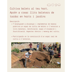 TALLER: Implantación de un espacio de cultivo de setas permanente al exterior